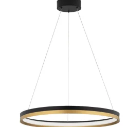 Lampadario Camera Da Letto-Selezionato da Mazzolaluce Lampadario per camera da letto cerchio nero oro 33w 3000k dimmerabile