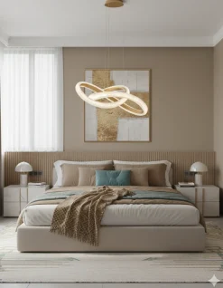 Lampadario Camera Da Letto-Selezionato da Mazzolaluce Lampadario per camera da letto oro led 3000k dimmerabile