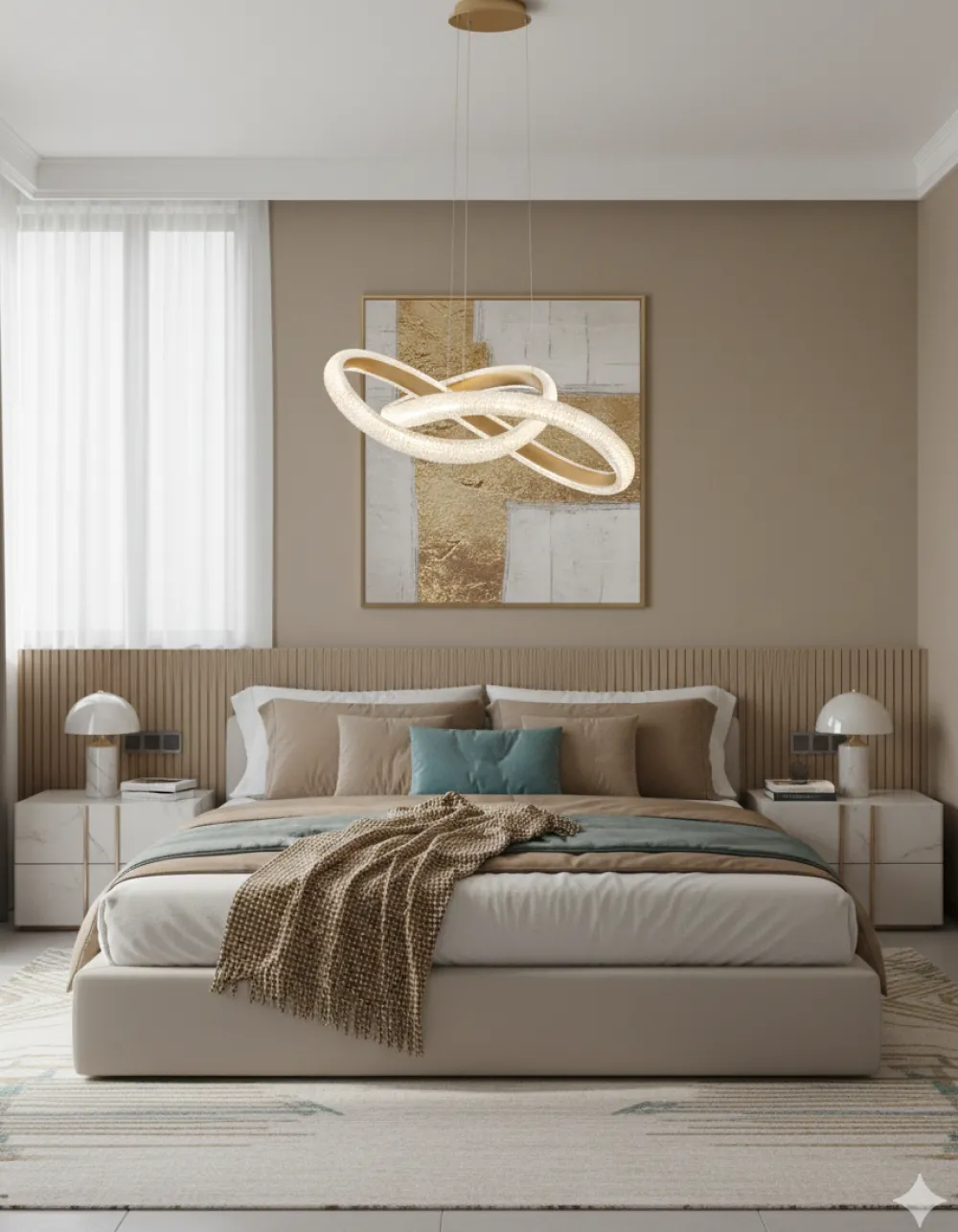 Lampadario Camera Da Letto-Selezionato da Mazzolaluce Lampadario per camera da letto oro led 3000k dimmerabile