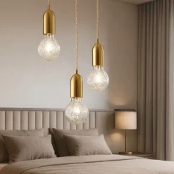 Lampadario Camera Da Letto-Selezionato da Mazzolaluce Lampadario per camera da letto oro grappolo 3 luci per camera da letto