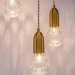 Lampadario Camera Da Letto-Selezionato da Mazzolaluce Lampadario per camera da letto oro grappolo 3 luci per camera da letto