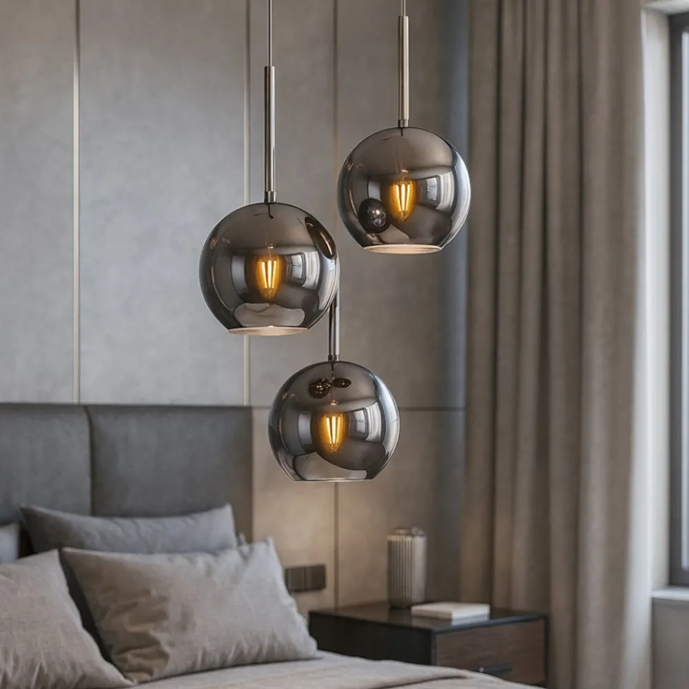 Lampadario Camera Da Letto-Top Light Lampadario per camera da letto vetri cromo
