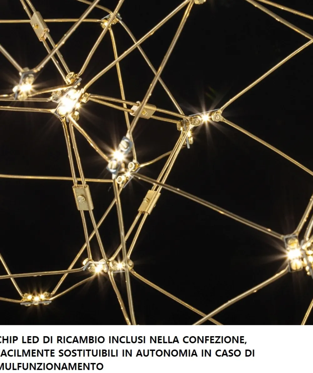 Lampadario Camera Da Letto-Selezionato da Mazzolaluce Lampadario per camera da letto led 29w 3000k costellazione oro