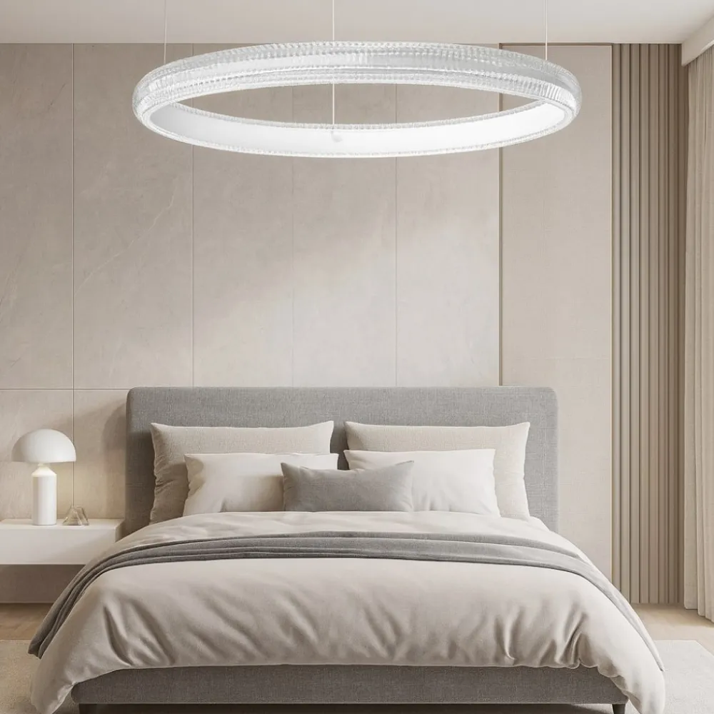 Lampadario Camera Da Letto-Ideal Lux Lampadario per camera da letto miracle sp d60 cerchio led