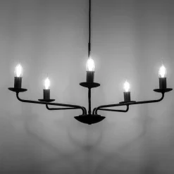 Lampadario Camera Da Letto-Selezionato da Mazzolaluce Lampadario per camera da letto contemporanea nero 5 bracci e14