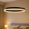 Lampadario Camera Da Letto-Selezionato da Mazzolaluce Lampadario per camera da letto anello nero cristalli led 3000k dimmerabile