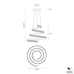 Lampadario Camera Da Letto-Vivida International Lampadario per camera da letto led 40w 3000k spiral vivida