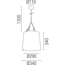 Lampadario Camera Da Letto-Selezionato da Mazzolaluce Lampadario per camera da letto paralume bianco design struttura metallo