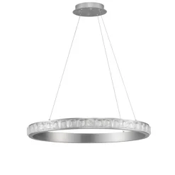Lampadario Camera Da Letto-Selezionato da Mazzolaluce Lampadario per camera da letto 80cm argento con cristalli led 3000k