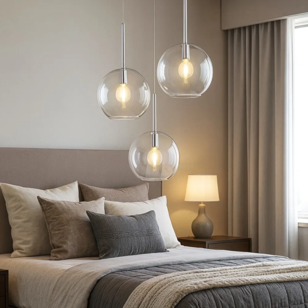 Lampadario Camera Da Letto-Top Light Lampadario per camera da letto vetri trasparenti