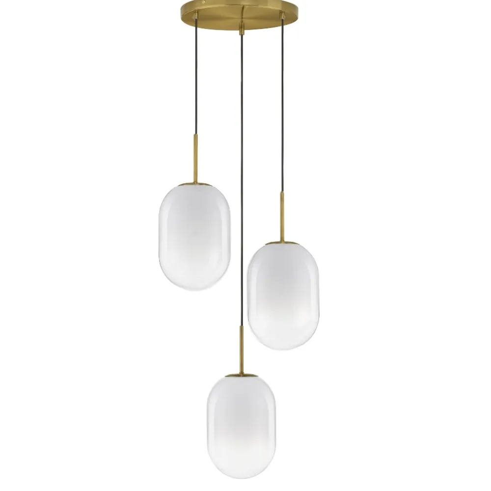 Lampadario Camera Da Letto-Selezionato da Mazzolaluce Lampadario per camera da letto oro vetri sfumati bianchi