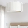 Lampadario Camera Da Letto-Selezionato da Mazzolaluce Lampadario per camera da letto griglia di metallo paralume bianco