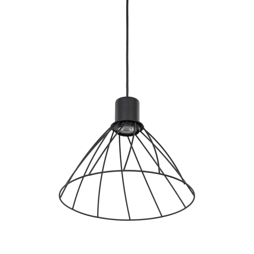 Lampadari Cucina-Selezionato da Mazzolaluce Lampadario per cucina a cono nero 29 cm diffusore a gabbia