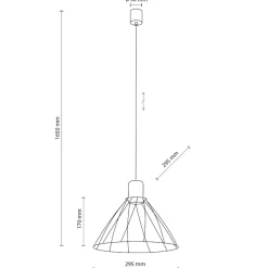 Lampadari Cucina-Selezionato da Mazzolaluce Lampadario per cucina a cono nero 29 cm diffusore a gabbia