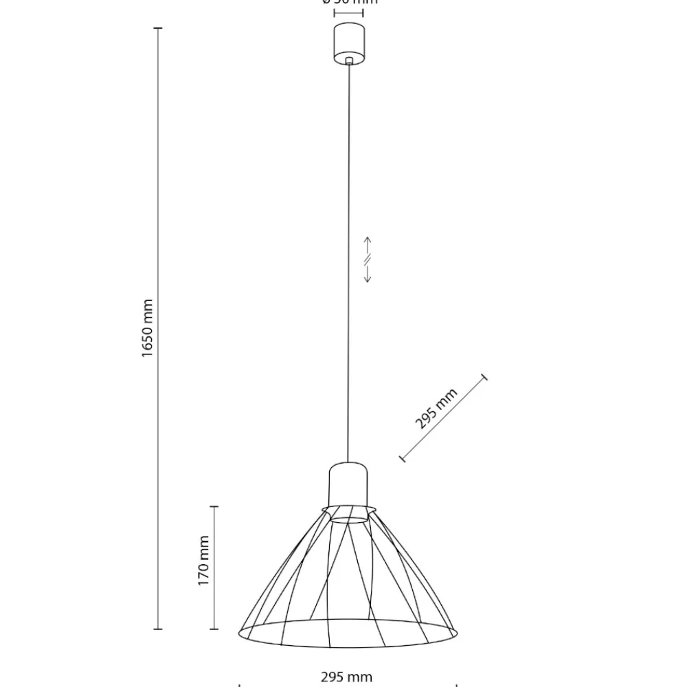 Lampadari Cucina-Selezionato da Mazzolaluce Lampadario per cucina a cono nero 29 cm diffusore a gabbia