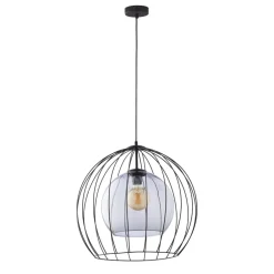 Lampadari Cucina-Selezionato da Mazzolaluce Lampadario per cucina a sfera nero 50 cm diffusore a gabbia
