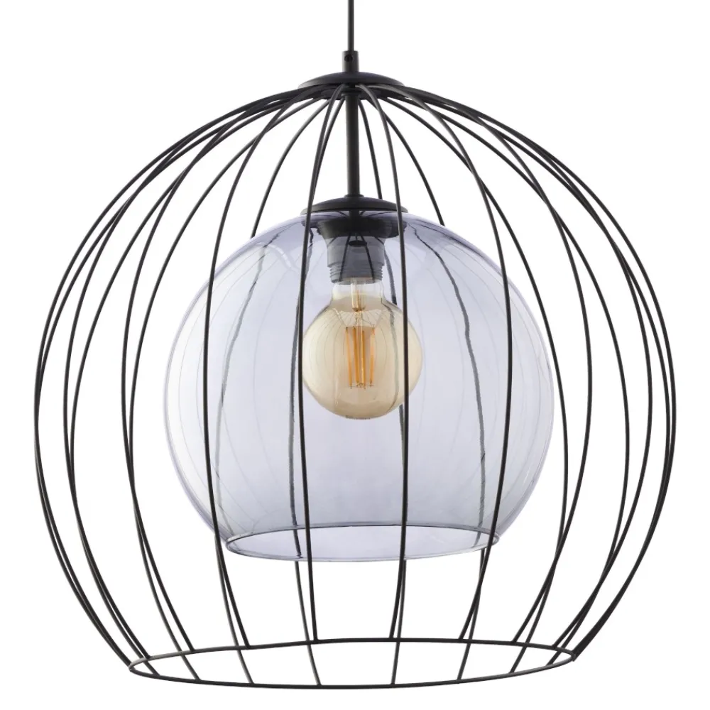 Lampadari Cucina-Selezionato da Mazzolaluce Lampadario per cucina a sfera nero 50 cm diffusore a gabbia