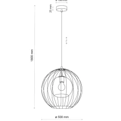 Lampadari Cucina-Selezionato da Mazzolaluce Lampadario per cucina a sfera nero 50 cm diffusore a gabbia