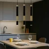 Lampadari Cucina-Selezionato da Mazzolaluce Lampadario per cucina 3 cilindri nero oro fp