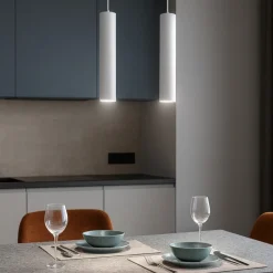 Lampadari Cucina-Selezionato da Mazzolaluce Lampadario per cucina cilindri bianchi