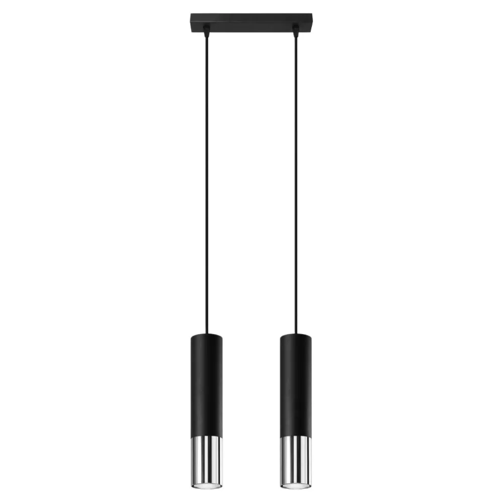 Lampadari Cucina-Selezionato da Mazzolaluce Lampadario per cucina cilindri nero cromo lucido