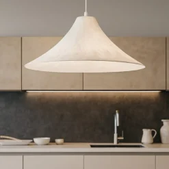 Lampadari Cucina-Selezionato da Mazzolaluce Lampadario per cucina 65cm in seta bianca cupola moderna