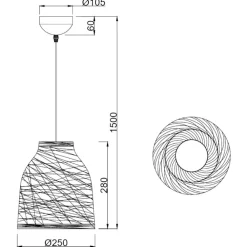 Lampadari Cucina-Selezionato da Mazzolaluce Lampadario per cucina 25 cm paralume in materiale naturale