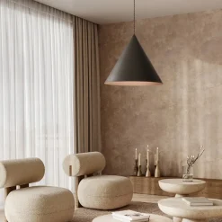 Lampadari Cucina-Perenz Illuminazione Lampadario per cucina cono 50cm grigio marrone metallizzato perenz iconic