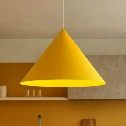 Lampadari Cucina-Selezionato da Mazzolaluce Lampadario per cucina cono giallo 50cm