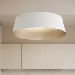 Lampadari Cucina-Selezionato da Mazzolaluce Lampadario per cucina cono rovesciato bianco oro led dimmerabile