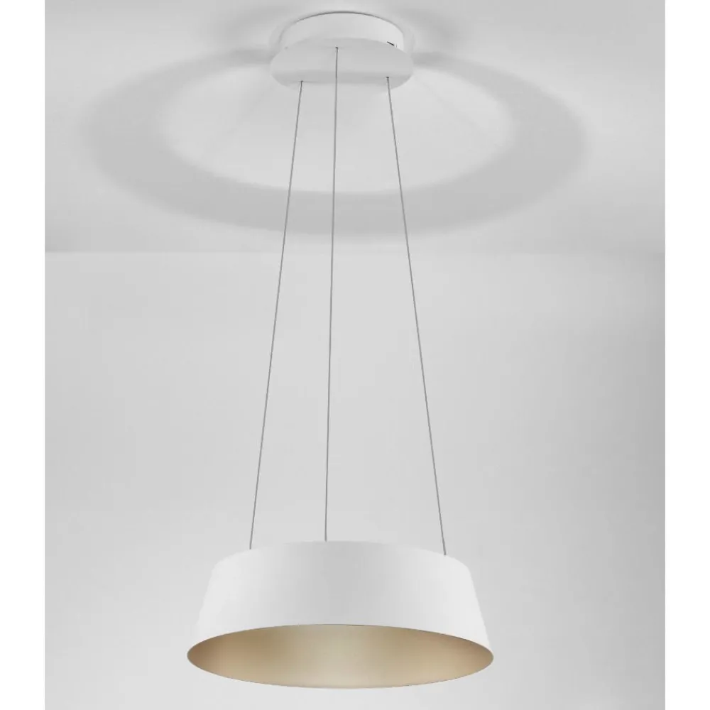 Lampadari Cucina-Selezionato da Mazzolaluce Lampadario per cucina cono rovesciato bianco oro led dimmerabile