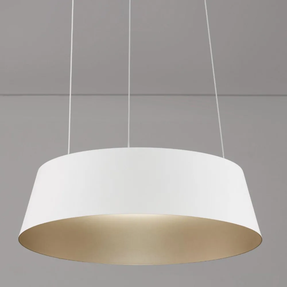 Lampadari Cucina-Selezionato da Mazzolaluce Lampadario per cucina cono rovesciato bianco oro led dimmerabile