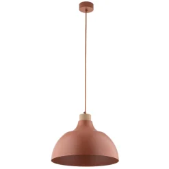 Lampadari Cucina-Selezionato da Mazzolaluce Lampadario per cucina cupola colore mattone legno pino