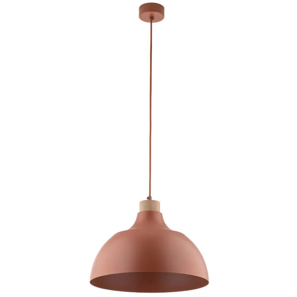 Lampadari Cucina-Selezionato da Mazzolaluce Lampadario per cucina cupola colore mattone legno pino