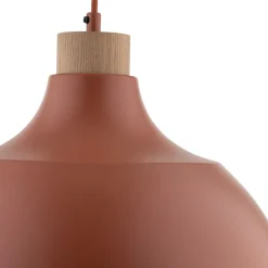 Lampadari Cucina-Selezionato da Mazzolaluce Lampadario per cucina cupola colore mattone legno pino