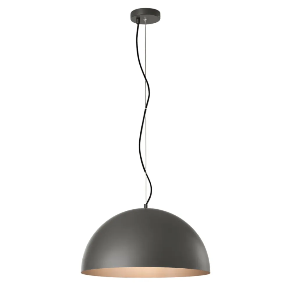 Lampadari Cucina-Perenz Illuminazione Lampadario per cucina cupola 50cm bicolore grigio marrone steel perenz