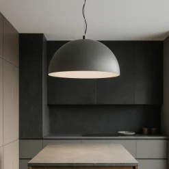Lampadari Cucina-Perenz Illuminazione Lampadario per cucina cupola 50cm bicolore grigio marrone steel perenz