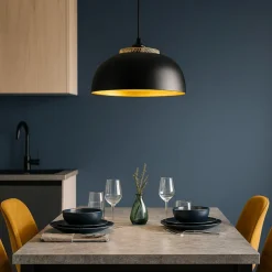 Lampadari Cucina-Selezionato da Mazzolaluce Lampadario per cucina cupola nero oro