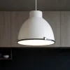 Lampadari Cucina-Selezionato da Mazzolaluce Lampadario per cucina industriale metallo bianco cupola