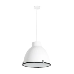 Lampadari Cucina-Selezionato da Mazzolaluce Lampadario per cucina industriale metallo bianco cupola
