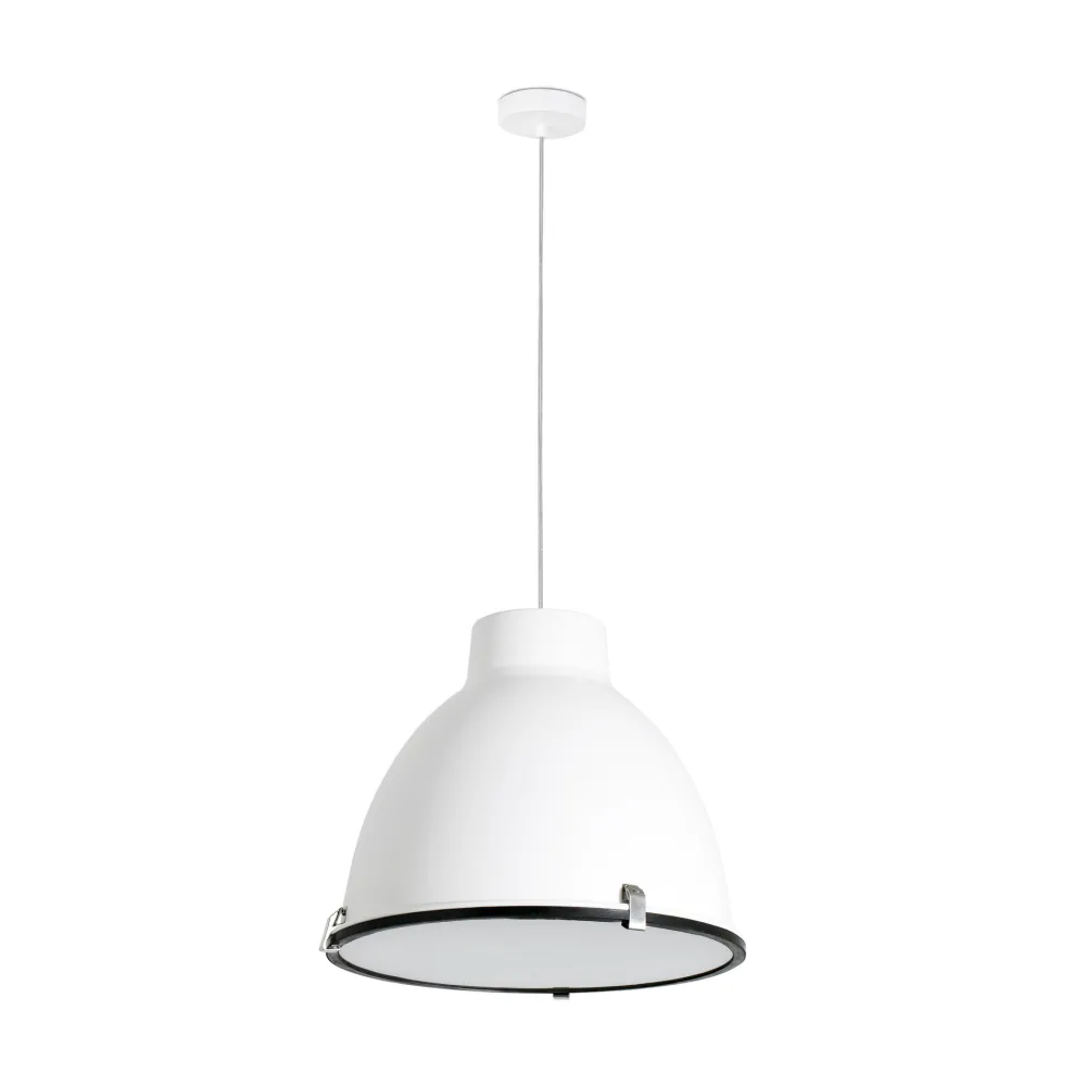 Lampadari Cucina-Selezionato da Mazzolaluce Lampadario per cucina industriale metallo bianco cupola