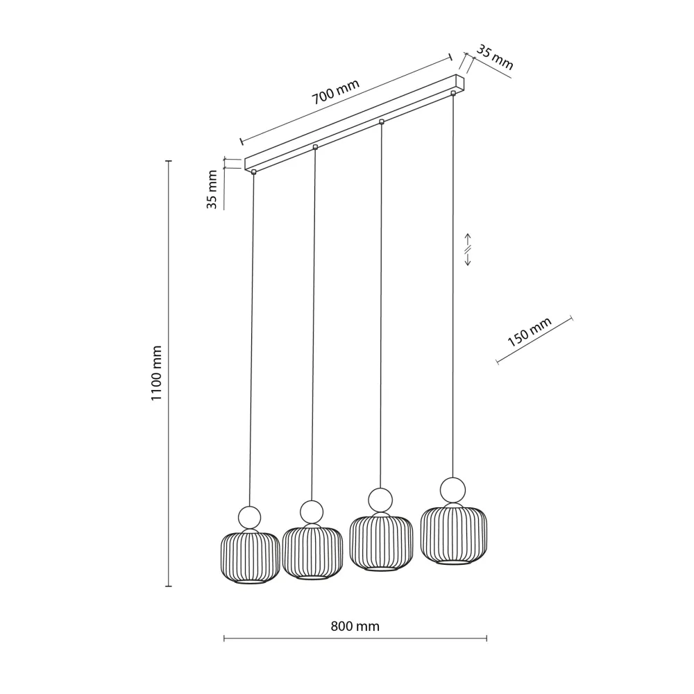 Lampadari Cucina-Selezionato da Mazzolaluce Lampadario per cucina inserti in legno 4 pendenti in vetro