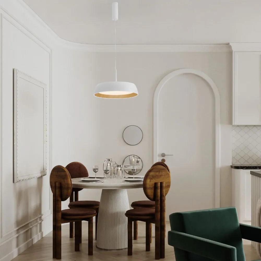 Lampadari Cucina-Selezionato da Mazzolaluce Lampadario per cucina led 40w 3000k bianco effetto legno