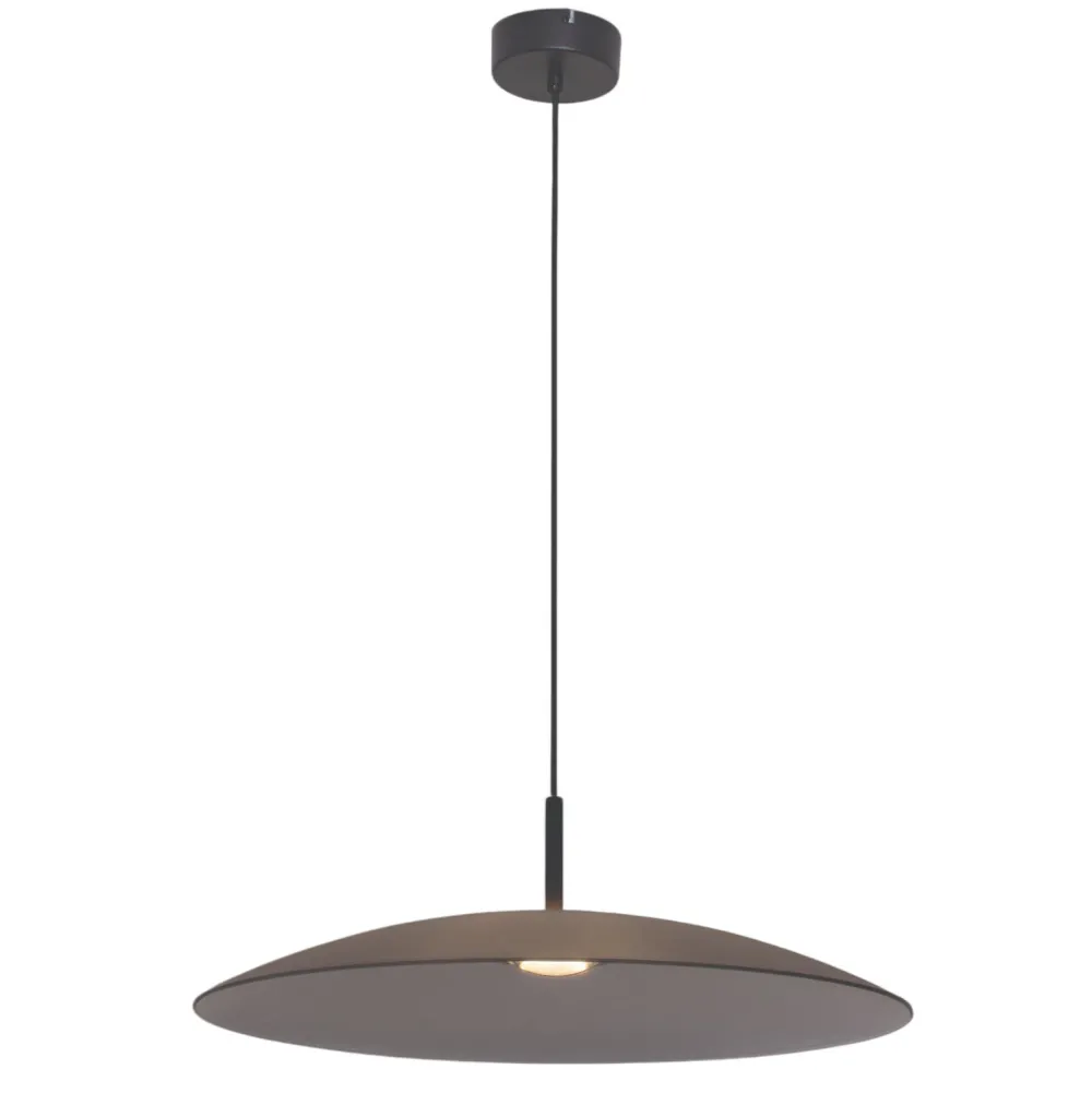 Lampadari Cucina-Selezionato da Mazzolaluce Lampadario per cucina led 17w 3000k disco in vetro fume 60cm