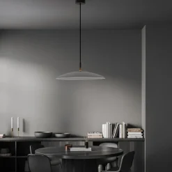 Lampadari Cucina-Selezionato da Mazzolaluce Lampadario per cucina led 17w 3000k disco in vetro fume 60cm