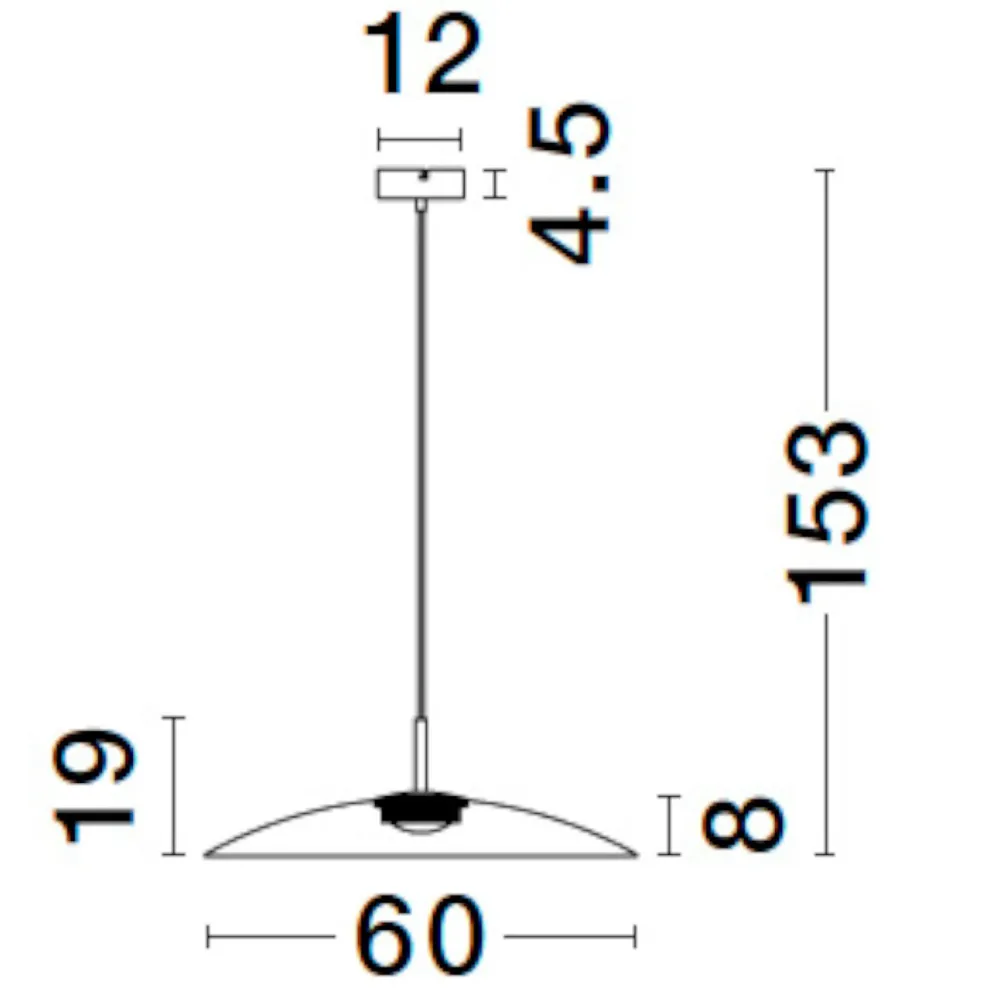 Lampadari Cucina-Selezionato da Mazzolaluce Lampadario per cucina led 17w 3000k disco in vetro fume 60cm