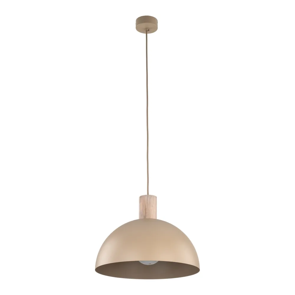 Lampadari Cucina-Selezionato da Mazzolaluce Lampadario per cucina legno cupola metallo sabbia