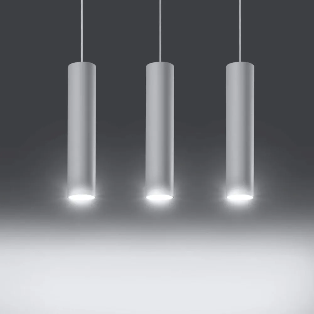 Lampadari Cucina-Selezionato da Mazzolaluce Lampadario per cucina 3 luci cilindri pendenti bianco