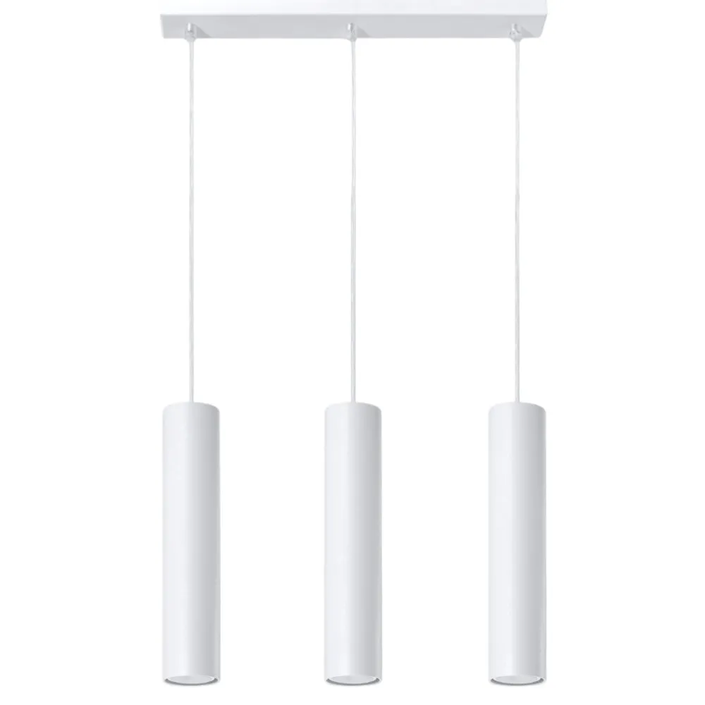 Lampadari Cucina-Selezionato da Mazzolaluce Lampadario per cucina 3 luci cilindri pendenti bianco