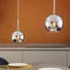 Lampadari Cucina-Top Light Lampadario per cucina 2 luci con decentramento vetri cromo